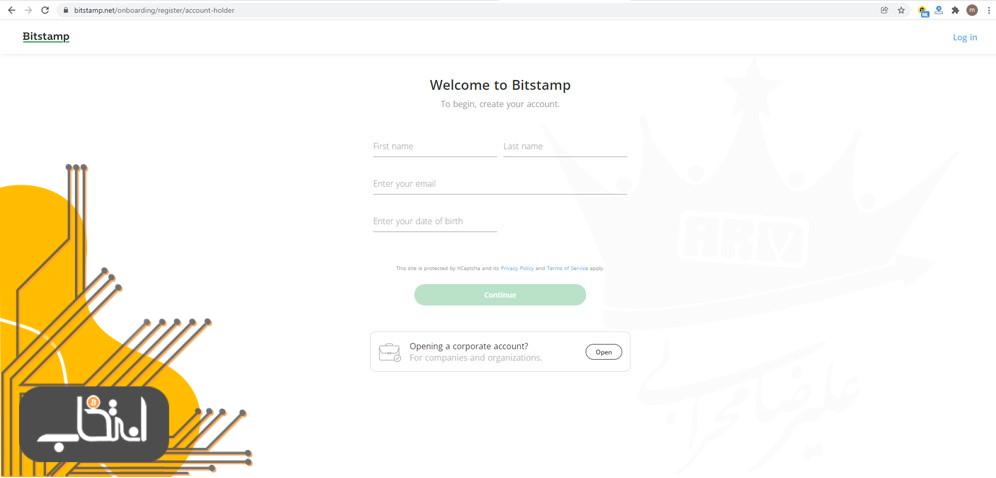 ثبت نام در صرافی Bitstamp